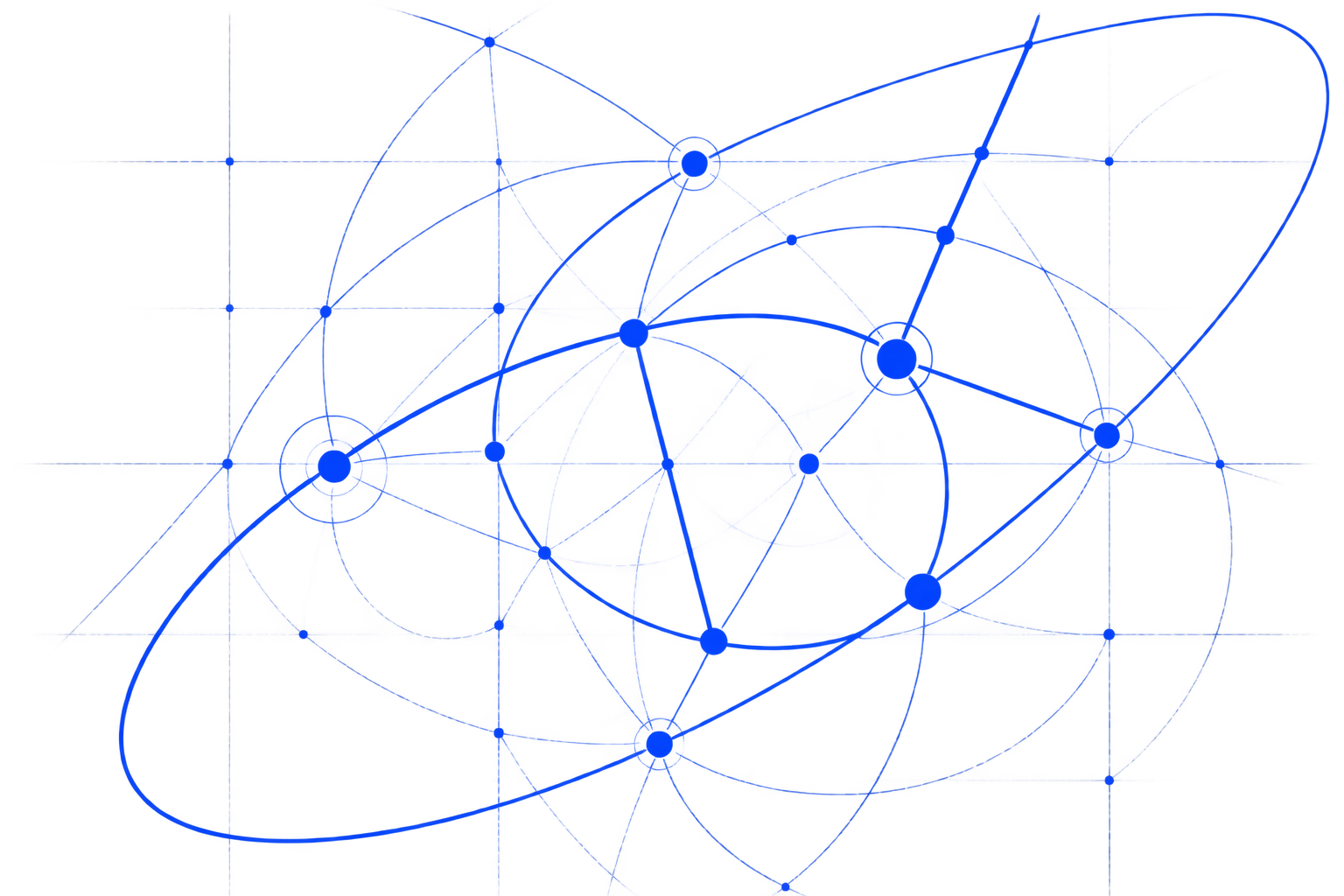 Abstract blue digital network illustration representing connectivity, technology, and innovation at Digital Endeavor