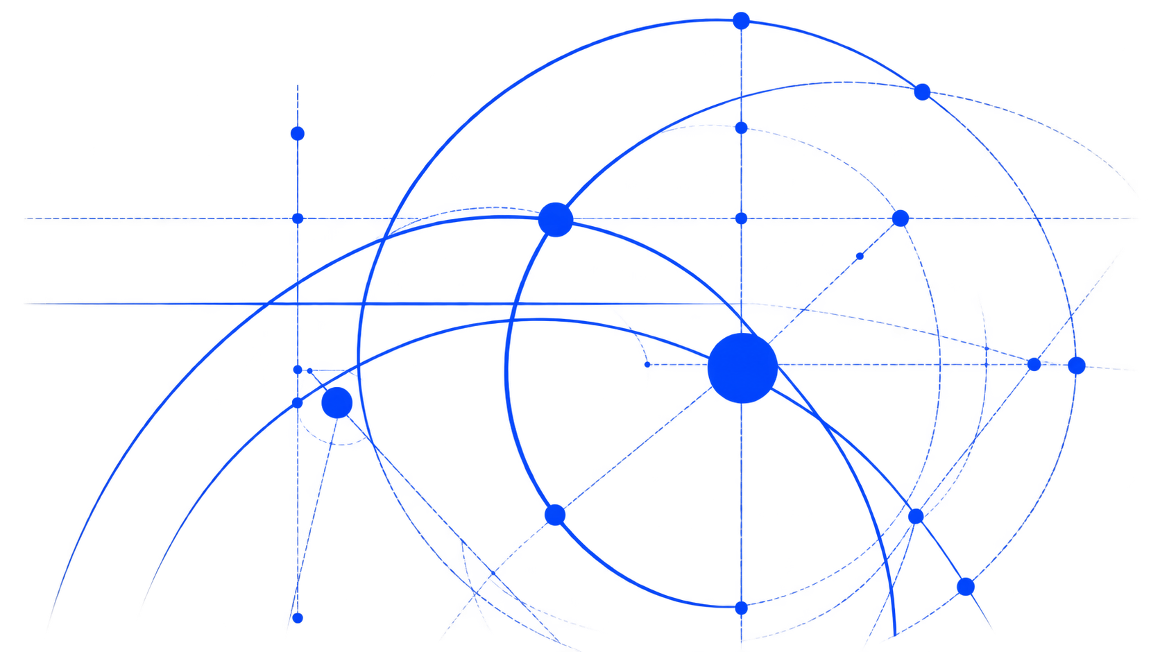 Abstract blue geometric network illustration representing digital connectivity and communication.